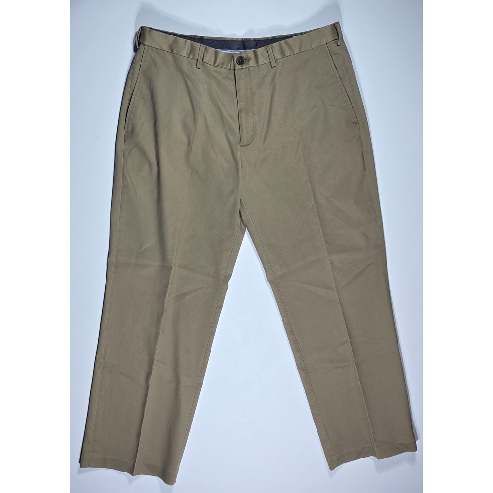 Haggar Premium No Iron Khaki Pants Mens 38x29 Classic Fit Tan Chino Straight Leg